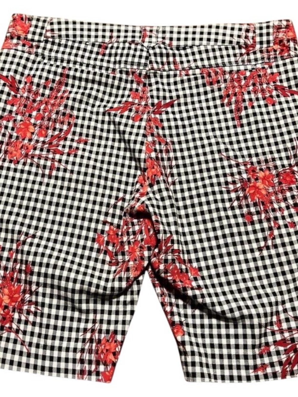 Roz & Ali~black and white~checkered Bermuda skimmer shorts  ~ Size 14 ~ Large